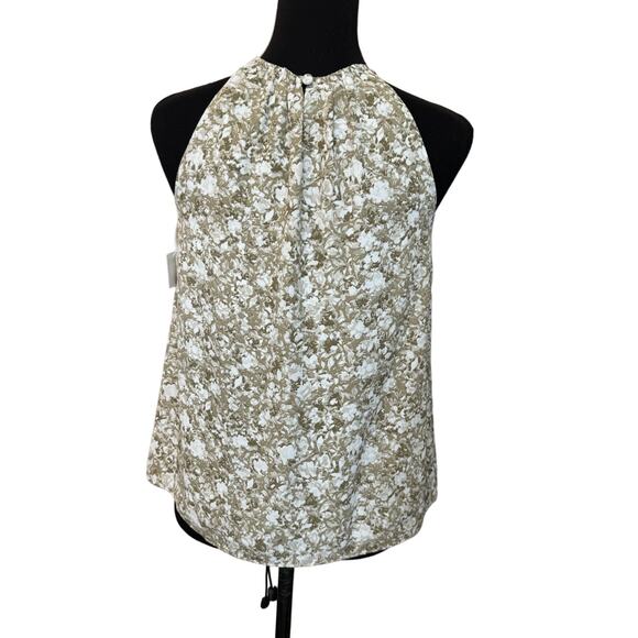 New ~ HALOGEN ~ Floral Keyhole Halter Neck Top Size XXS - Picture 3 of 5
